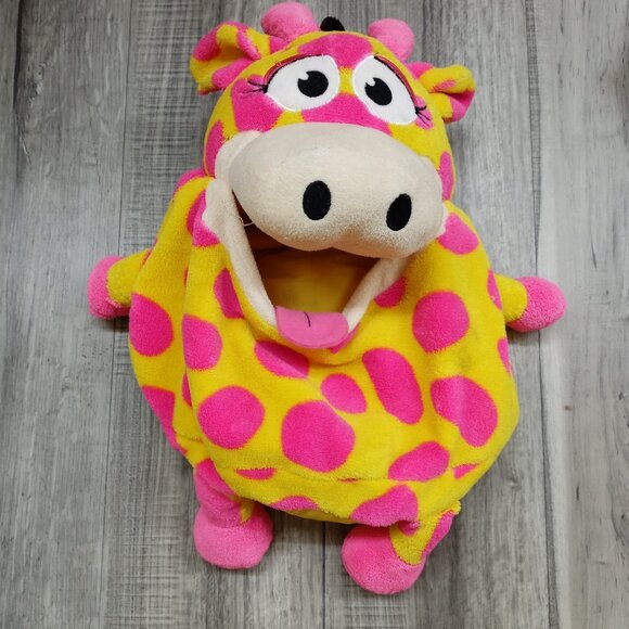 Tummy Stuffer Plush Stuff Bag Giraffe Yellow Pink - Picture 1 of 5